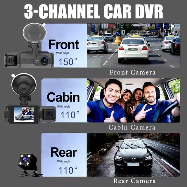 Alt view image 4 of 7 - 2024 WiFi Dash Cam Pro Car Camera Recorder Dual Front Rear HD 1080P Night Vision