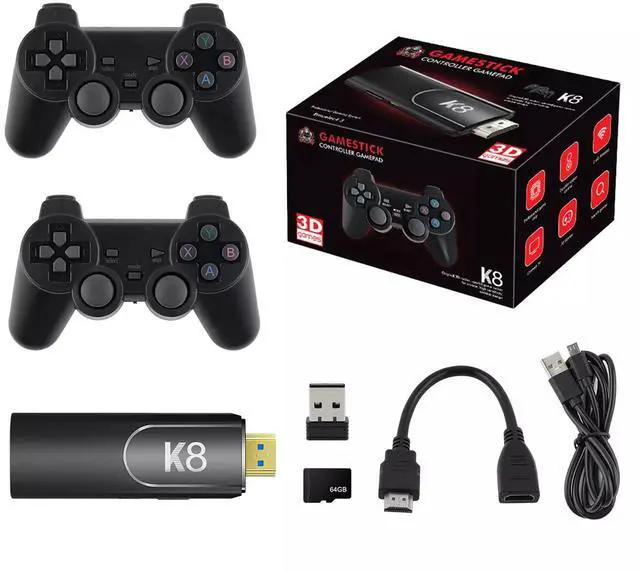 Main image of TV Game Stick Console Wireless Gamepad Built-in 64GB 40000+ Video Games 4K HDMI