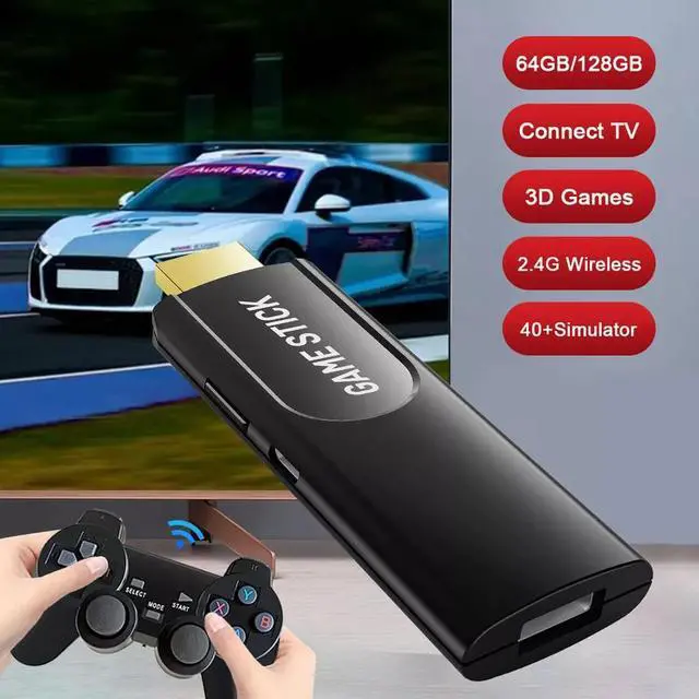 Alt view image 6 of 7 - TV Game Stick Console Wireless Gamepad Built-in 64GB 40000+ Video Games 4K HDMI