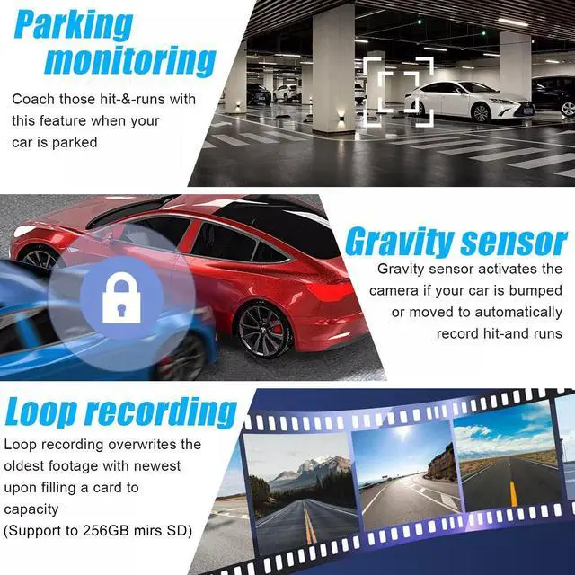 Alt view image 4 of 7 - 4K Dual Dash Cam Car DVR Camera GPS Video Recorder Parking Monitor Night Vision