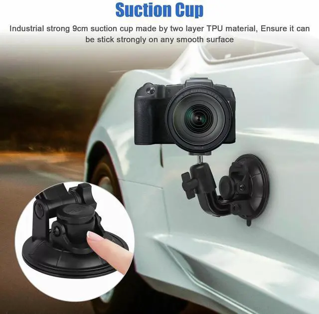 Alt view image 5 of 7 - 360° Suction Cup Car Holder Mount Cradle for GoPro Hero 10 9 8 7 DJI OSMO Camera