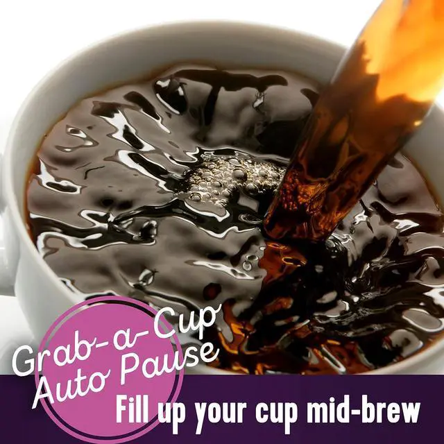 Alt view image 6 of 6 - Mr. Coffee Black Coffee Maker, 12 Cups, with Auto Pause and Glass Carafe, Perfect for Home and Office Use