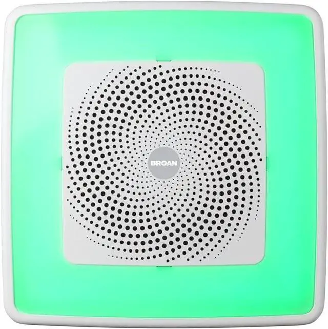 Main image of Broan-NuTone SPK110RGBL ChromaComfort Bathroom Exhaust Fan with Sensonic Bluetooth Speaker and LED Light, White
