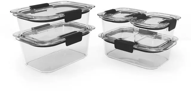 Alt view image 3 of 7 - Rubbermaid Brilliance 10-Piece Set, Leak-Proof and Clear Food Storage Containers