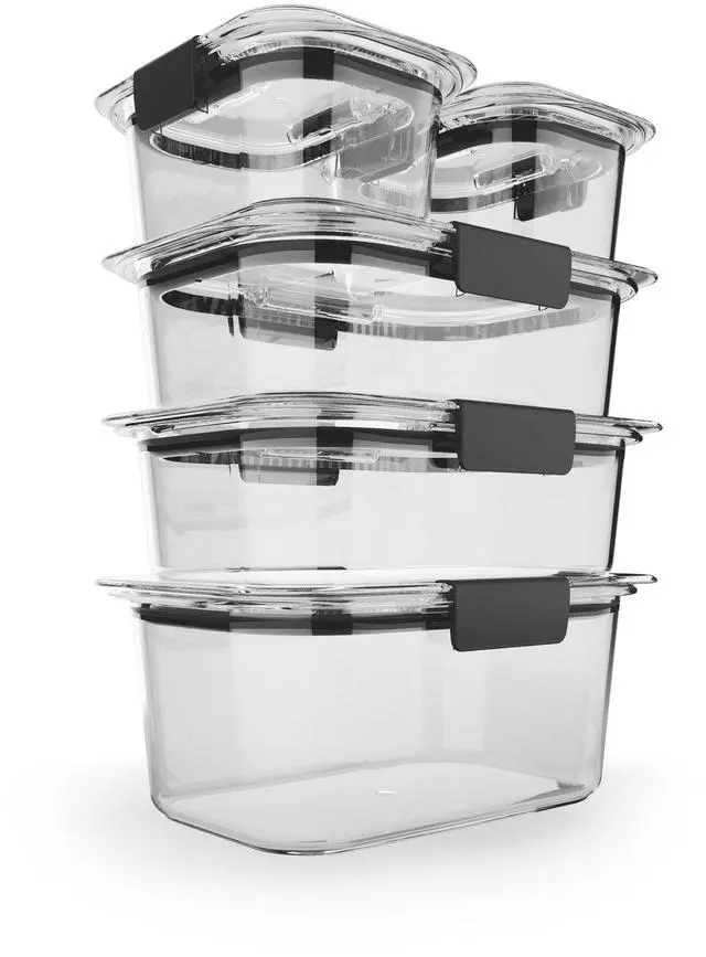 Alt view image 2 of 7 - Rubbermaid Brilliance 10-Piece Set, Leak-Proof and Clear Food Storage Containers