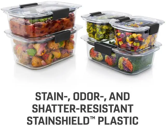 Alt view image 7 of 7 - Rubbermaid Brilliance 10-Piece Set, Leak-Proof and Clear Food Storage Containers