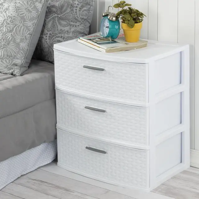 Alt view image 2 of 4 - Sterilite 3 Drawer Wide Weave Tower White