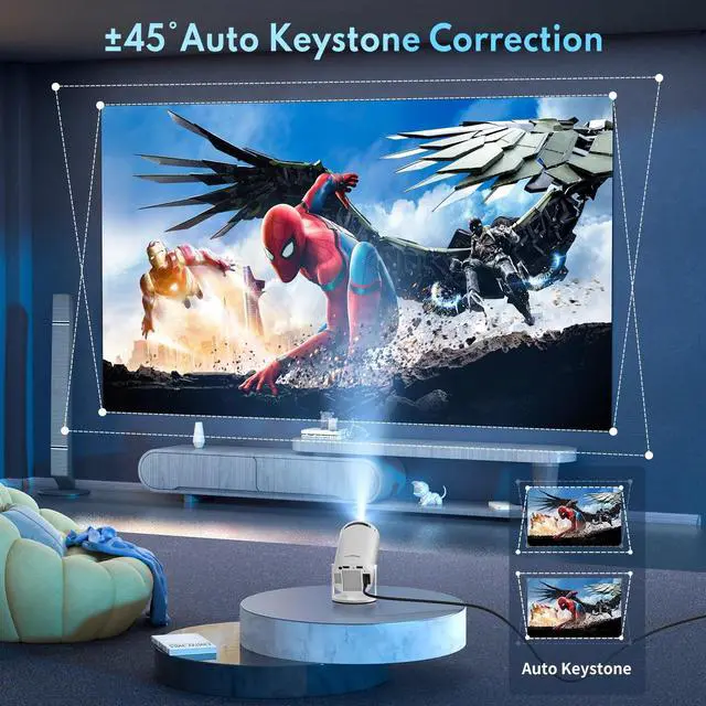 Alt view image 2 of 7 - Projector 4K 1080P Support, Mini Projector Smart for Movie Projection Compatible with Phone