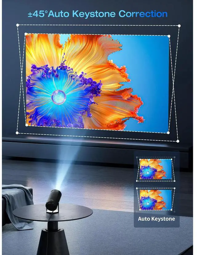 Alt view image 3 of 6 - Projector 4K 1080P Support, Mini Projector Smart for Movie Projection Compatible with Phone Black