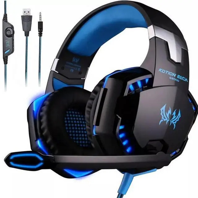 Main image of 3.5mm Gaming Headset Mic LED Headphones Stereo Bass Surround For PC PS4 Xbox ONE