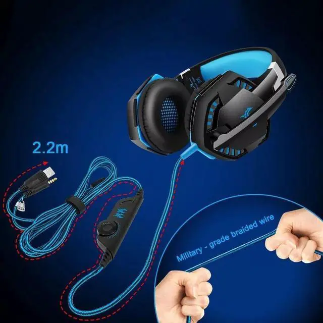 Alt view image 7 of 7 - 3.5mm Gaming Headset Mic LED Headphones Stereo Bass Surround For PC PS4 Xbox ONE