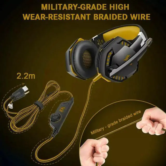 Alt view image 6 of 7 - For PC PS4 3.5mm Gaming Headset Xbox one Headphone with RGB Surround Sound Mic