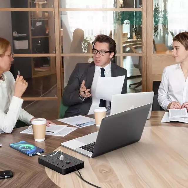 Alt view image 7 of 7 - Power Strip Surge Protector with 11 Outlets 4 USB and 2 USB C Ports Black 2 Pack