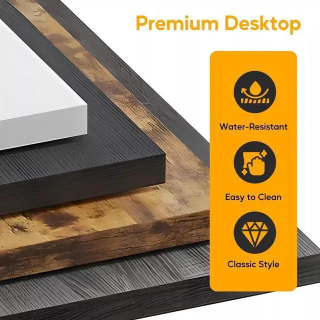Alt view image 3 of 7 - 50 Inch L Shaped Desk Computer Reversible Corner Table for Home Office Rustic