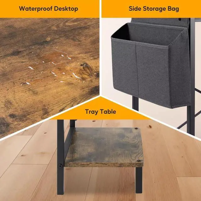 Alt view image 2 of 7 - 50 Inch L Shaped Desk Computer Reversible Corner Table for Home Office Rustic