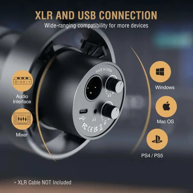 Alt view image 2 of 7 - FIFINE K688 Podcast Microphone Kit for PC Computer,XLR/USB Dynamic Mic for Studio Music Recording/Gaming with Boom Arm,Volume Control,Headphone Jack,Mute Button