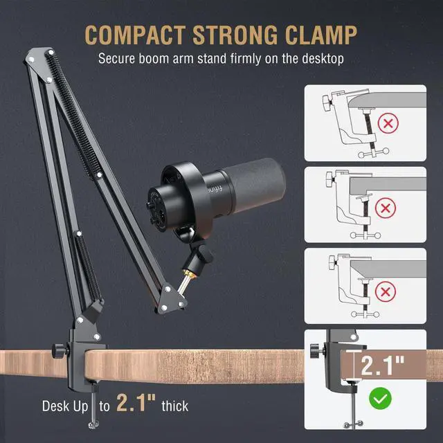 Alt view image 6 of 7 - FIFINE K688 Podcast Microphone Kit for PC Computer,XLR/USB Dynamic Mic for Studio Music Recording/Gaming with Boom Arm,Volume Control,Headphone Jack,Mute Button