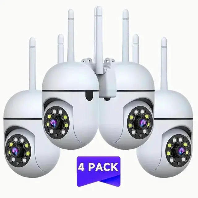 Main image of 4pcs WiFi Security Camera, YI Smart/YI IoT APP, 1080P Ultra HD Dome Camera With PTZ Technology, Wall Hanging, App Control, Audio Motion Alerts, LED Night Vision, Outdoor Use, Non-Waterproof, With USB