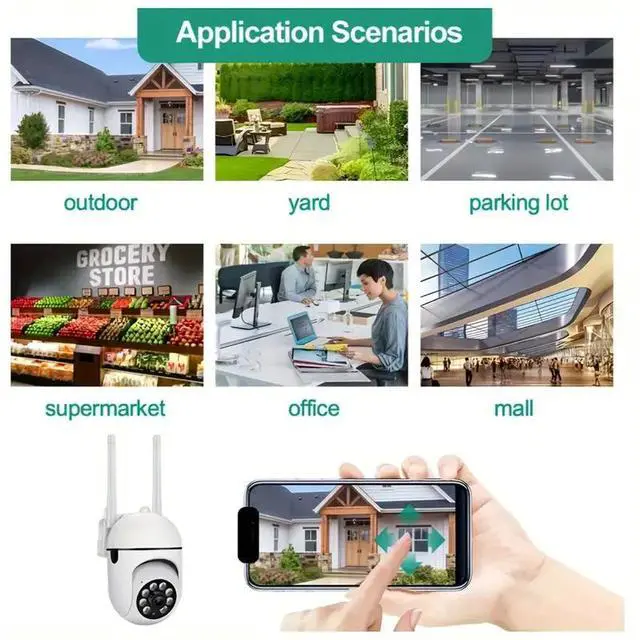 Alt view image 7 of 7 - 4pcs WiFi Security Camera, YI Smart/YI IoT APP, 1080P Ultra HD Dome Camera With PTZ Technology, Wall Hanging, App Control, Audio Motion Alerts, LED Night Vision, Outdoor Use, Non-Waterproof, With USB