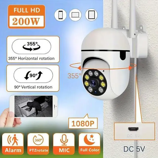 Alt view image 5 of 7 - 4pcs WiFi Security Camera, YI Smart/YI IoT APP, 1080P Ultra HD Dome Camera With PTZ Technology, Wall Hanging, App Control, Audio Motion Alerts, LED Night Vision, Outdoor Use, Non-Waterproof, With USB
