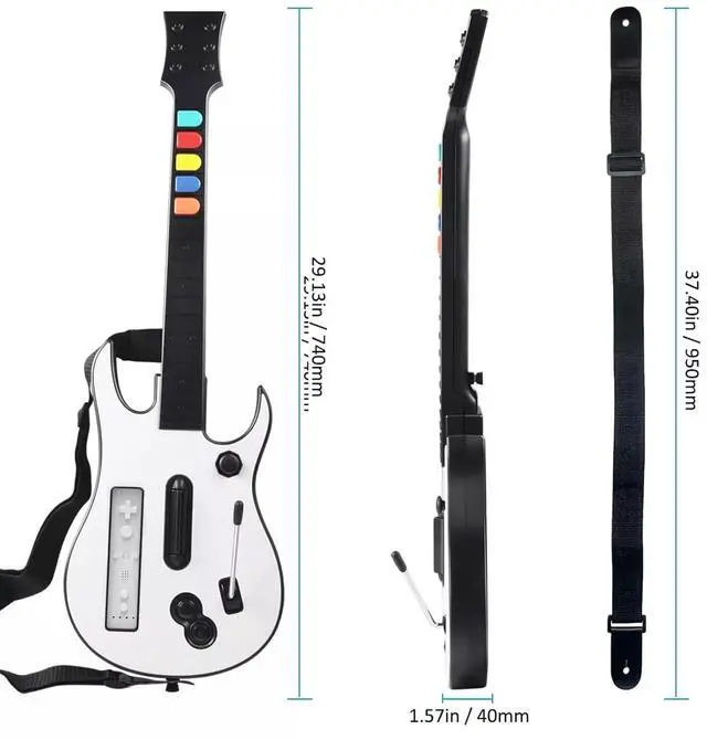 Alt view image 7 of 7 - DOYO Wireless Guitar Controller Guitar Hero Rock Band Games for Nintendo Wii