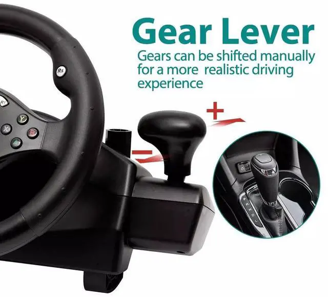 Alt view image 4 of 7 - DOYO 270° Gaming Racing Steering Wheel With Pedals For PS4 PS3 PC XBOX One 360