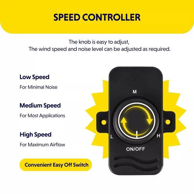 Alt view image 6 of 7 - 4 Inch 106 CFM Booster Duct Fan with Speed Controller for Grow Tents 2 Pack