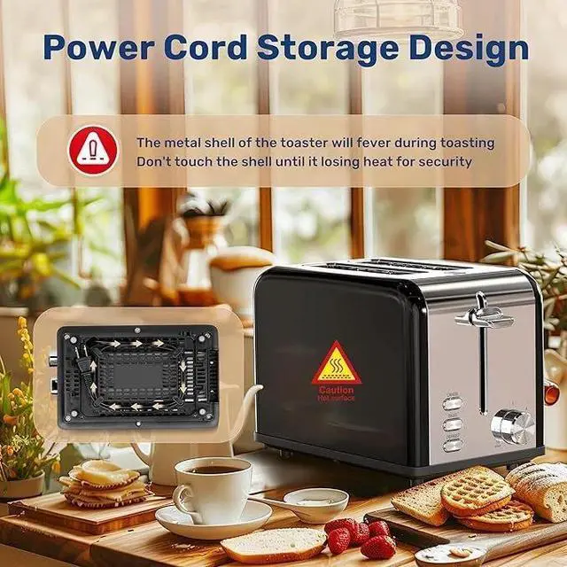 Alt view image 4 of 7 - 2-Slice Toaster with 6 Browning Setting and 3 Function Removable Crumb Tray