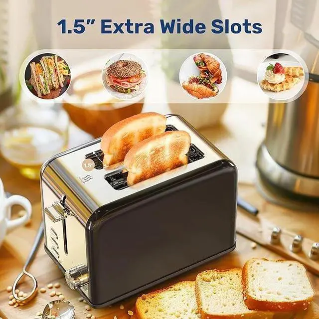 Alt view image 6 of 7 - 2-Slice Toaster with 6 Browning Setting and 3 Function Removable Crumb Tray