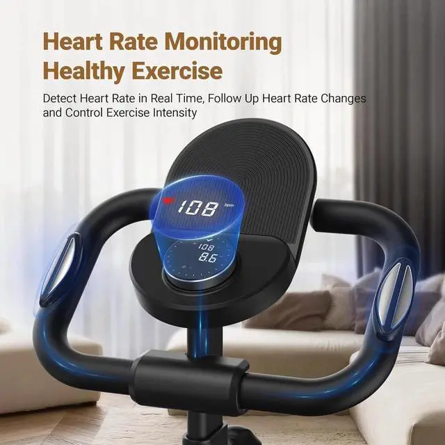 Alt view image 7 of 7 - MERACH Hyper-Quiet Magnetic Elliptical Machine Driving System 16 Levels For home