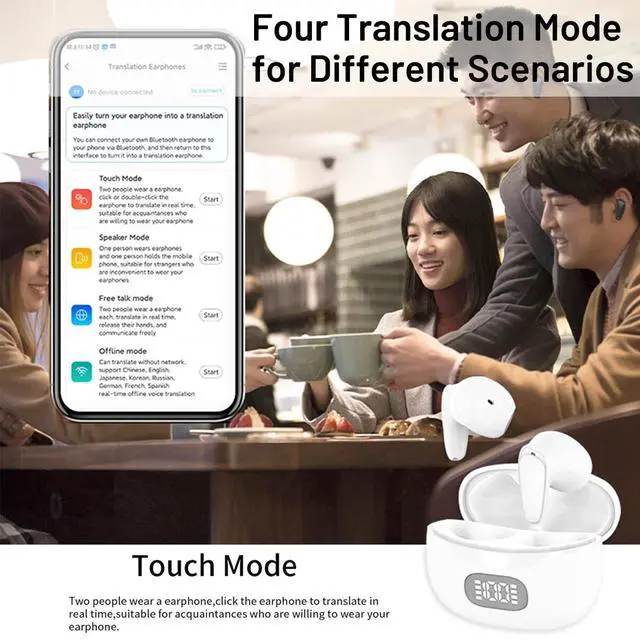 Alt view image 3 of 7 - Bluetooth Translator Earbuds 144 Languages Real Time Online OffLine Translation