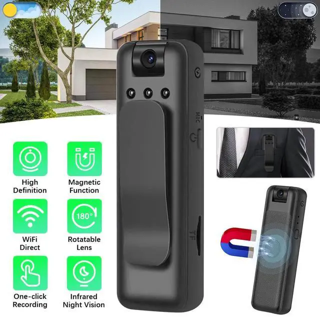 Main image of Mini HD 1080P Clip Camera Video Audio Recorder Infrared Night Vision 180° Rotate