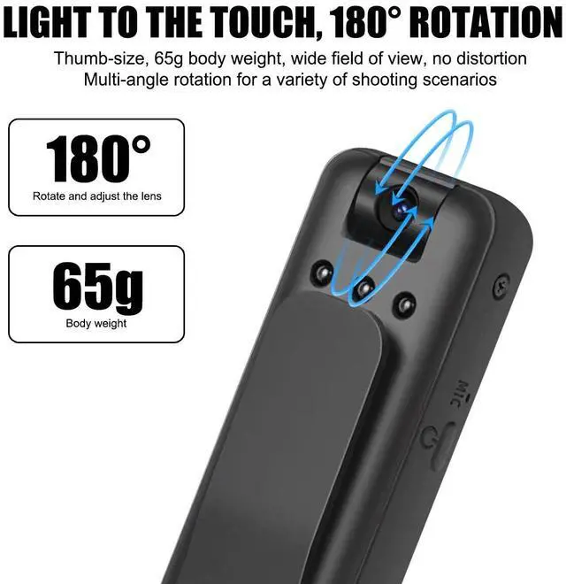 Alt view image 2 of 7 - Mini HD 1080P Clip Camera Video Audio Recorder Infrared Night Vision 180° Rotate
