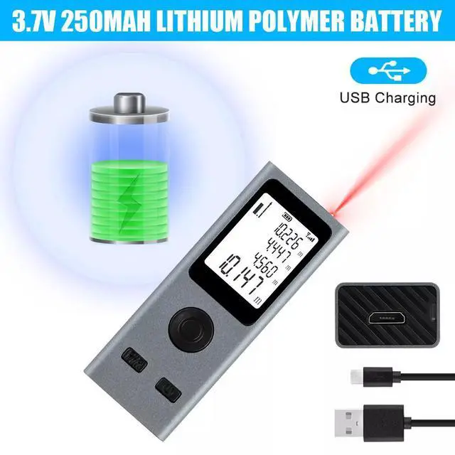 Alt view image 3 of 7 - Electronic Laser Rangefinder Protractor Digital Inclinometer Angle Measure 40M