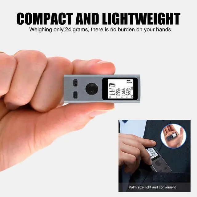 Alt view image 4 of 7 - Electronic Laser Rangefinder Protractor Digital Inclinometer Angle Measure 40M