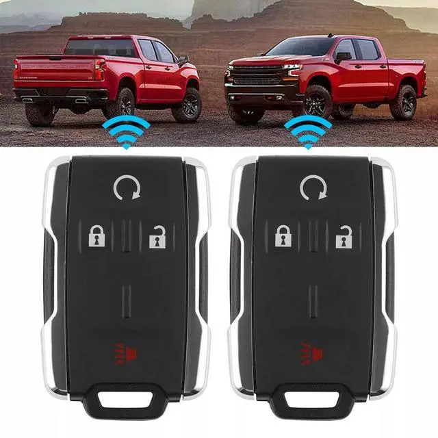 Alt view image 6 of 7 - 2x For 2014 2015 2016 2017 2018 Chevy Silverado 1500 Colorado Car Remote Key Fob