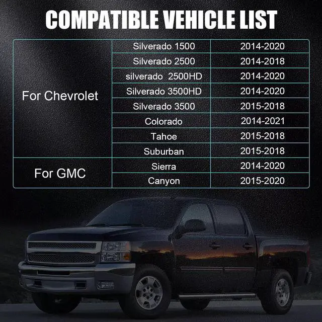 Alt view image 3 of 7 - 2x For 2014 2015 2016 2017 2018 Chevy Silverado 1500 Colorado Car Remote Key Fob