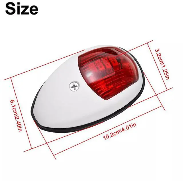 Alt view image 7 of 7 - 1 Pair Red & Green 8LED Navigation Lights Marine Bow Light Lamp for Boat Pontoon