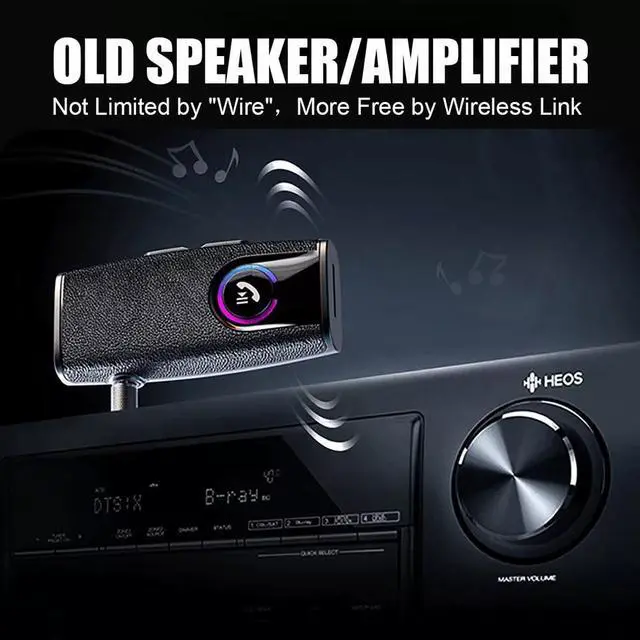 Alt view image 3 of 7 - Bluetooth Audio Music Receiver Transmitter Wireless 3.5mm AUX Home Car Adapter