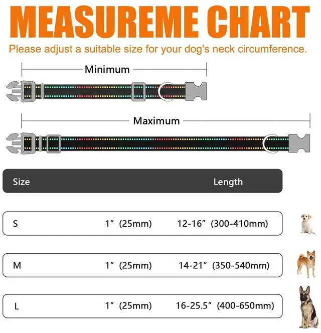 Alt view image 7 of 7 - LED Light Up Dogs Collar USB Rechargeble Pets Collar Colorful Glow-in-The-Dark