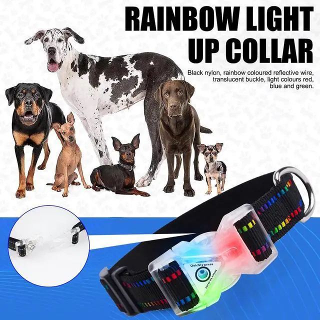 Alt view image 3 of 7 - LED Light Up Dogs Collar USB Rechargeble Pets Collar Colorful Glow-in-The-Dark