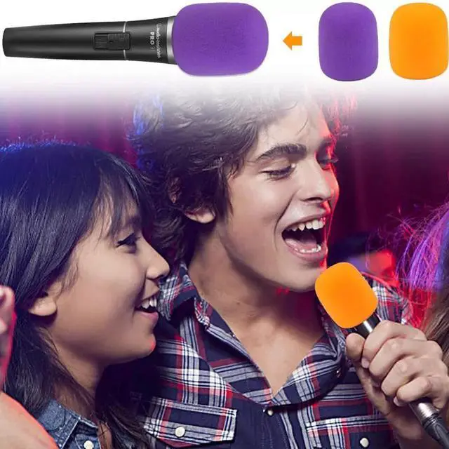Alt view image 2 of 7 - 10x Colorful Handheld Microphone Windscreen Foam Mic Cover for Stage Karaoke DJ