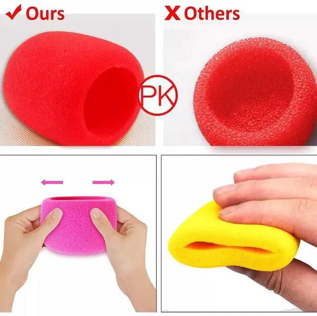 Alt view image 6 of 7 - 10x Colorful Handheld Microphone Windscreen Foam Mic Cover for Stage Karaoke DJ
