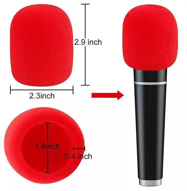 Alt view image 5 of 7 - 10x Colorful Handheld Microphone Windscreen Foam Mic Cover for Stage Karaoke DJ