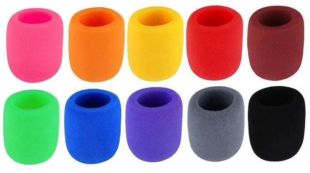Alt view image 7 of 7 - 10x Colorful Handheld Microphone Windscreen Foam Mic Cover for Stage Karaoke DJ