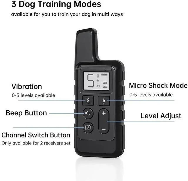 Alt view image 2 of 7 - Dog Puppy Training Collar Shock Vibration Rechargeable Remote Control 875Yard US