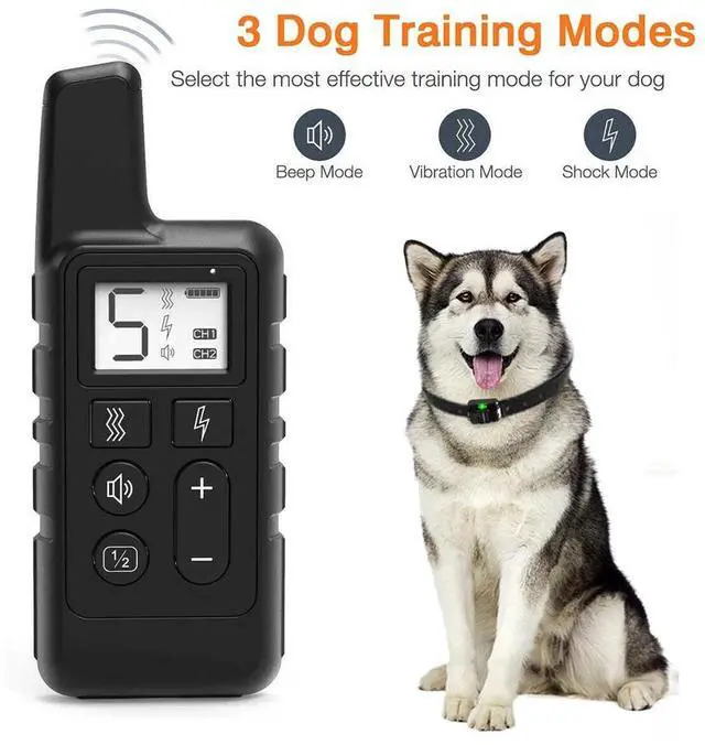 Alt view image 6 of 7 - Dog Puppy Training Collar Shock Vibration Rechargeable Remote Control 875Yard US