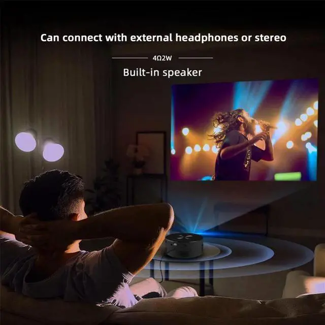 Alt view image 6 of 7 - Mini Projector LED 1080P HD Home Cinema Portable Home Movie Projector