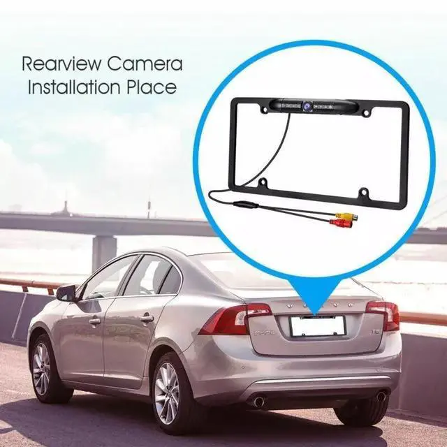 Alt view image 5 of 7 - US License Plate Metal Frame Rear View Backup Camera CMOS HD LED Night Vision
