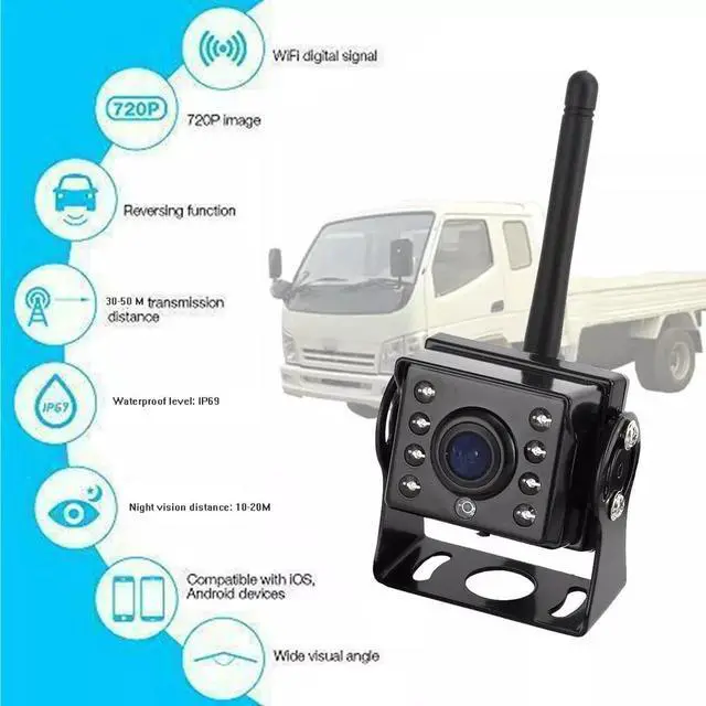 Alt view image 6 of 7 - Wireless WiFi Car Truck RV Trailer Rear View Backup Camera 720P For iOS Android